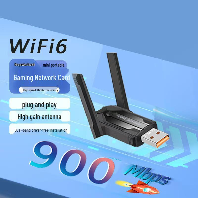 USB Wireless Network Card 1300Mbps Gigabit 5G Dual-Band WiFi6 Receiver, Driver-Free