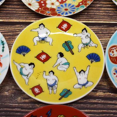 Waza No Kura Plate Stylish Small Kutani Ware Auspicious Bean Sumo Wrestler Pottery Serving Brand Japanese Tableware Wedding Gift Birthday Present