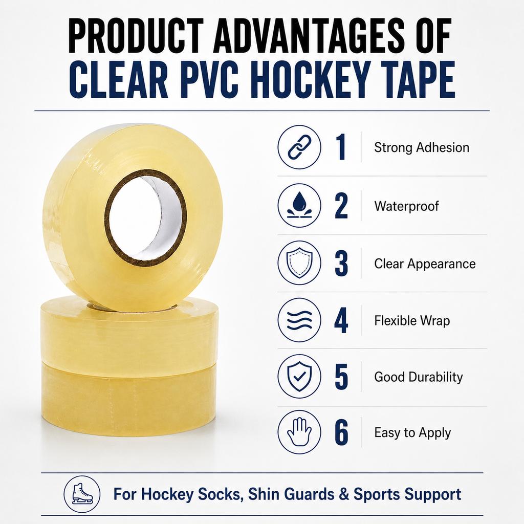 PVC Sports Adhesive Tape 19mm X 15m Custom Roll for Hockey Stick Wrapping