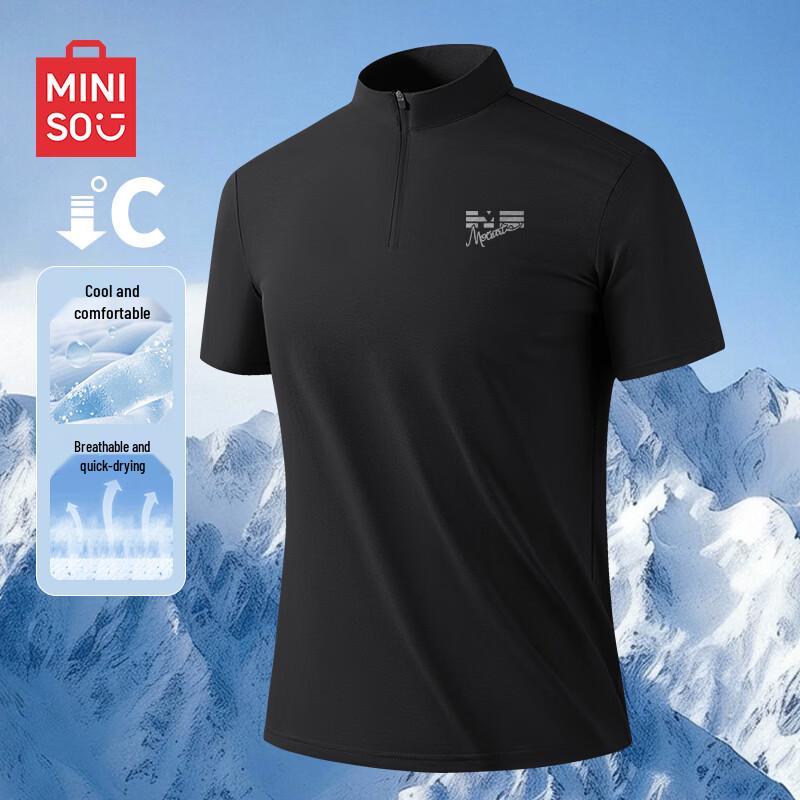 MINISO Men's Half-Zip Quick-Dry Polo Shirt