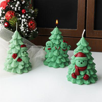 Santa Claus Christmas Tree Candle Silicone Mold Snowman Christmas Tree Candle Mold House Tree Candle Mold Christmas Decor Gift