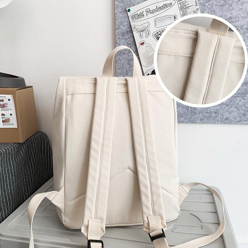 Large Capacity Canvas Schoolbag Female University Student High School Girl New Backpack