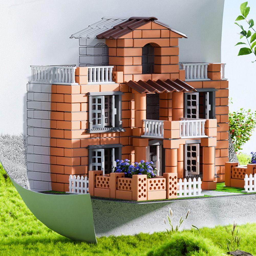 Multicolor Simulation Brick Houses Kit Plastic Assemble Toy Educational Toy