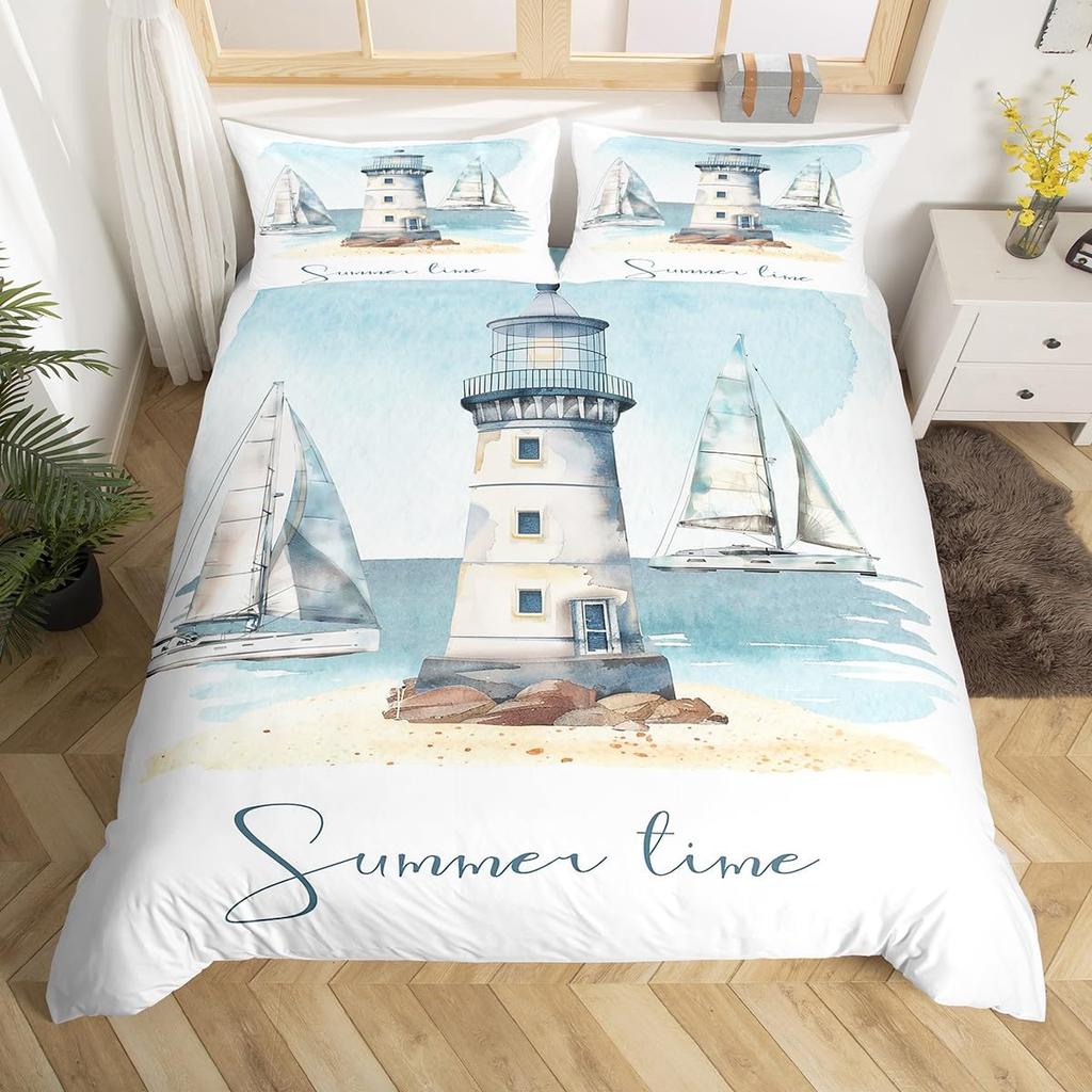 Erosebridal Happy Camping Duvet Cover Set Camper Bedding Sets Twin,Rustic Farmhouse Comforter Cover Camping Accessories Bedding,RV Car Theme