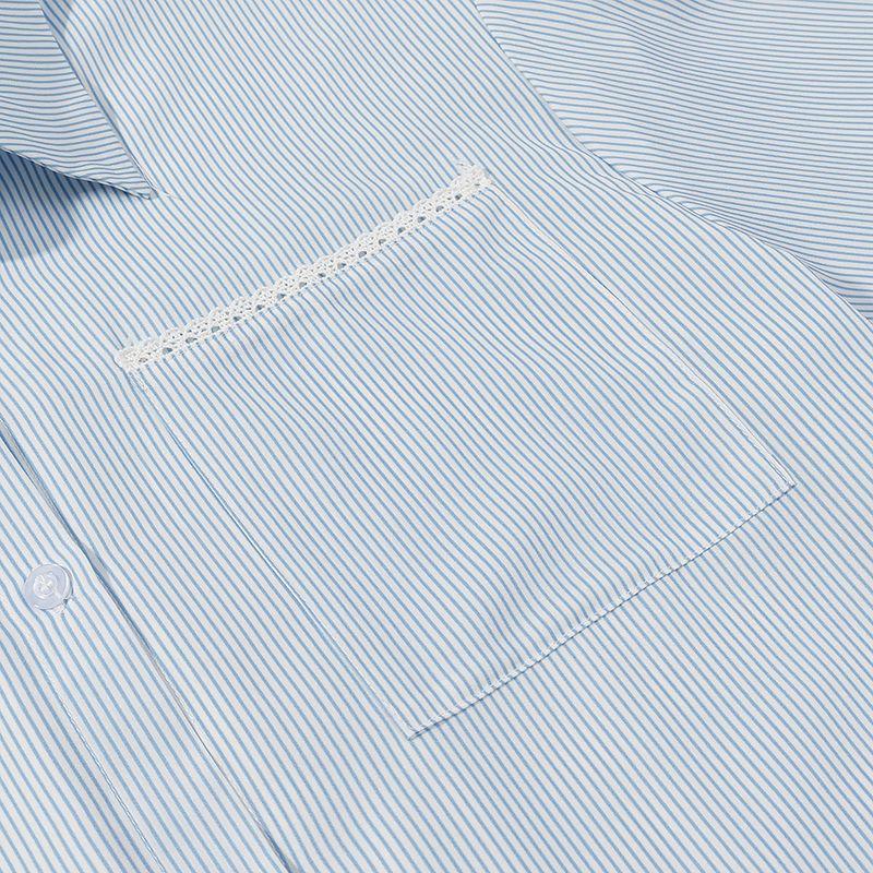 Kaslead New Women clothes Western Style Fashion Multicolor Stripe Shirts Top Casual Trousers Set