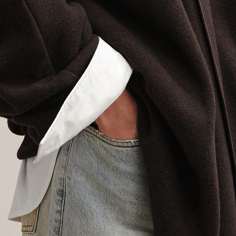 Less 2025 Autumn H-line Long Sleeve Wool Coat
