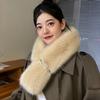 Women's Scarves Elegant Pearl-embellished Double-sided Faux Fox Fur Scarf - Warm Thickened Autumn/winter Women's Neck Warmer