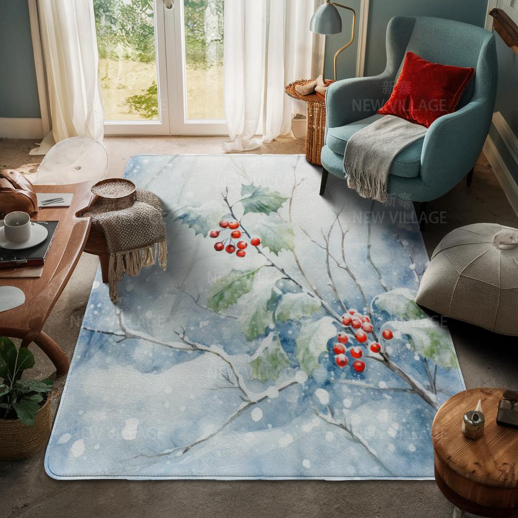 House Entrance Carpet Home Door Mat Living Room Bath Foot Bathroom Non-slip Water Absorption Rugs Bath Merry Christmas Winter