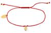 Armband mit goldenem Herz und Kristall an rotem Faden