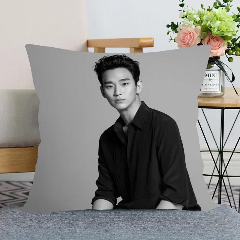 45x45cm Kim Soo Hyun Pillowcase Bedroom Home Decorative Nice Gift Pillow Cover Square Zipper Pillow Cases Satin Soft Fabric