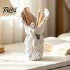 Elegant Makeup Brush Holder 3D Printed Angel Wings Vase & Pen Holder, Sculpture Winged Desktop Decor, Multi‑Functional Dry Flower Vase, Artistic