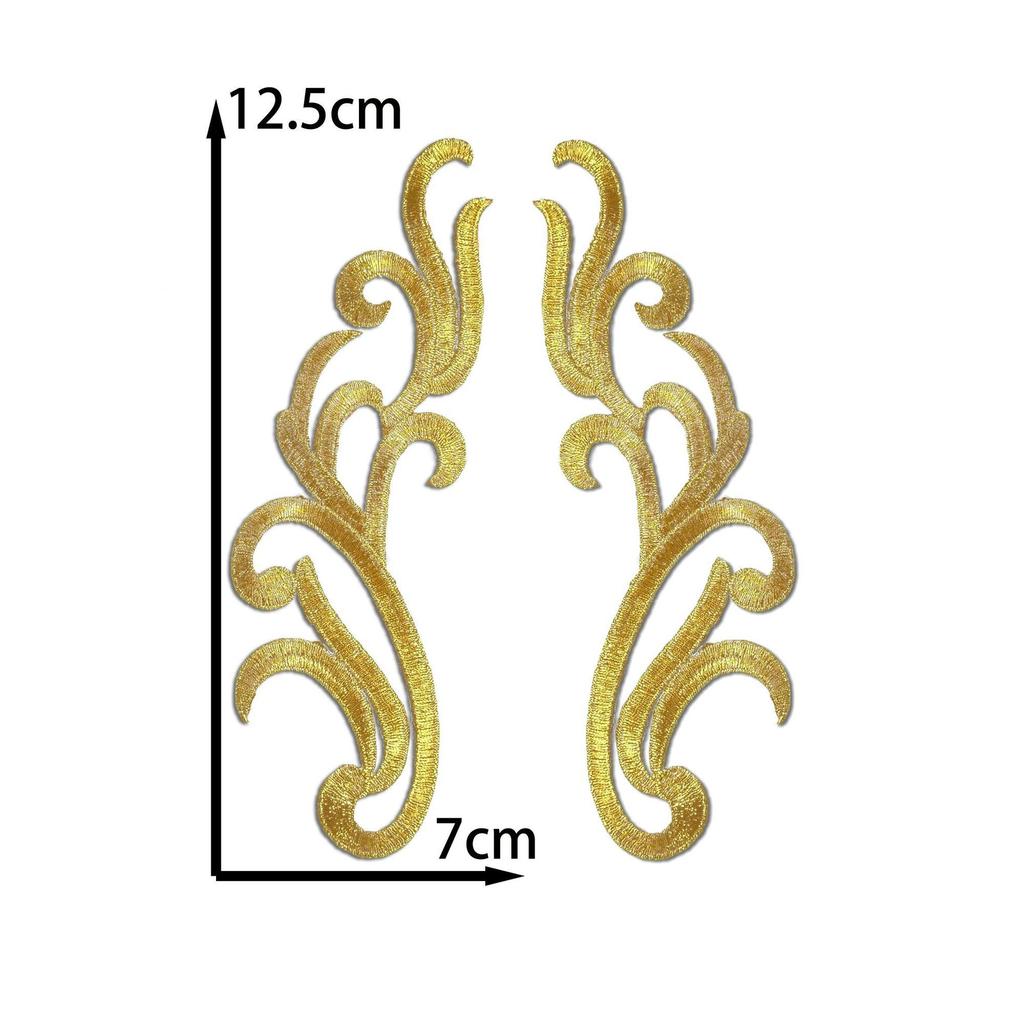 Gold And Silver Stage Ancient Costume Embroidery Performance Opera National Dress Decoration Cloth Sticker Pattern Diy Handmade Clothing Accessories