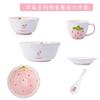 Korean‑Style Fresh Strawberry Ceramic Tableware Set, Oven & Microwave‑Safe Cute Irregular Bowl Plate Spoon for Home Kitchen