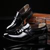 See Men 'S Patent Leather Oxfords Fashion Design Black Party Buckle Business Shoes White Wedding Dress Shoes Plus Size38 -48