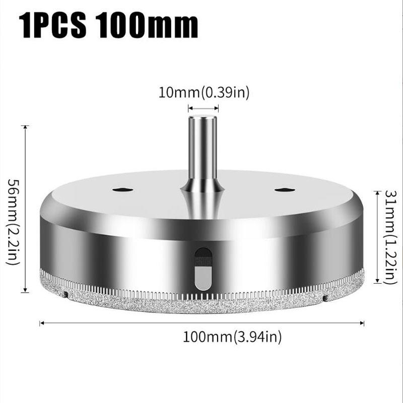 Diamantstanze, integrierter Stahl-Glasbohrer, Fliesen-, Wand-, Marmorstanze, galvanisierter Bohrer, Glaslochöffner