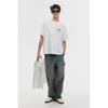 H M LooSe FiT PrinTed T SHirT wHiTe George S gaS