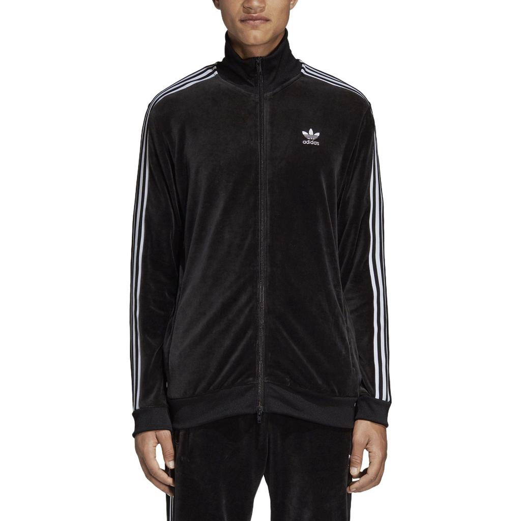 adidas Originals Trefoil Casual Sports Stand Collar Striped Jacket Men Jackets Black DX3626