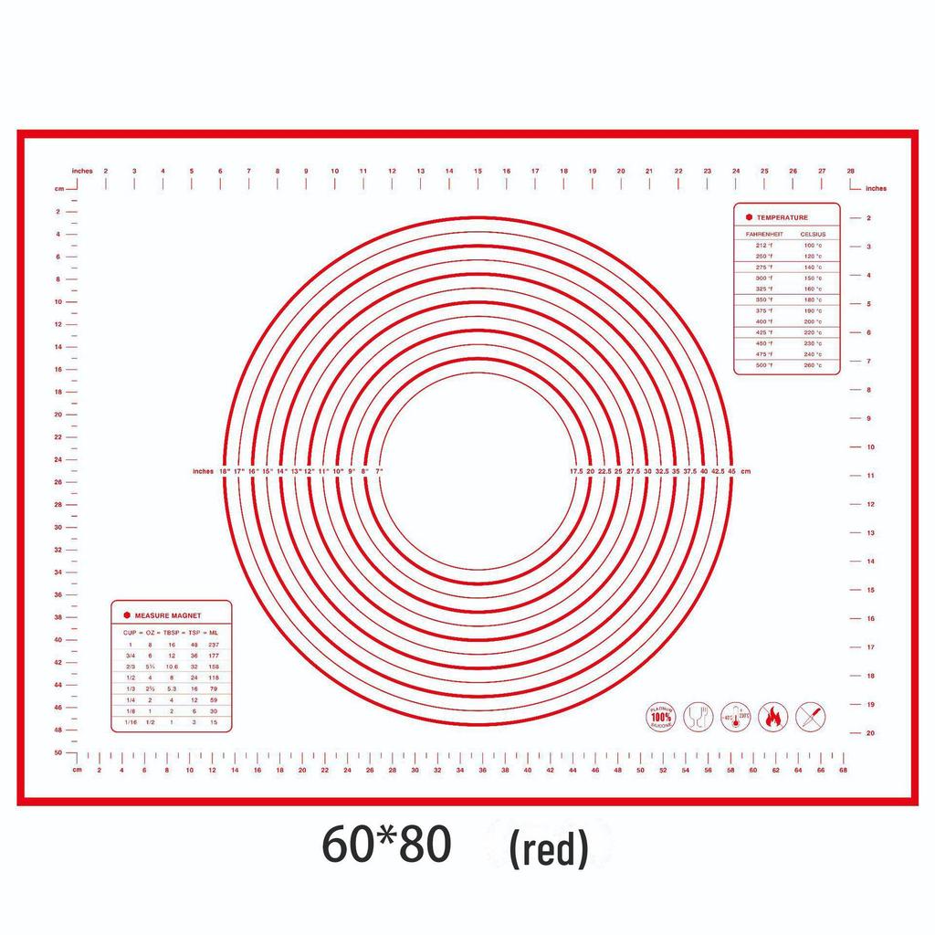 70x50cm Oversized Silicone Kneading and Rolling Mat, Heat-Resistant Non-Stick Baking Tool & Dough Mat