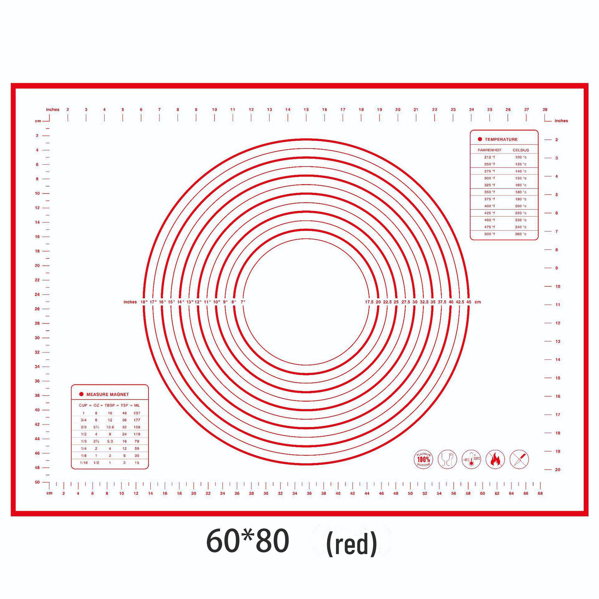 

Большой силиконовый коврик для замешивания и раскатывания теста размером 70x50 см, жаропрочный антипригарный инструмент для выпечки и коврик для теста 30*40cm