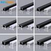 0.5m U/W Style LED Aluminum Profile Black Silver Channel Holder PC Cover Bar Lamp For Cabinet Closet Decor Linear Strip Light