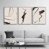 Modren Abstract Minimalist Black Line Beige Posters Prints Canvas Painting Wall Art Pictures Living Bedroom Home Decoration