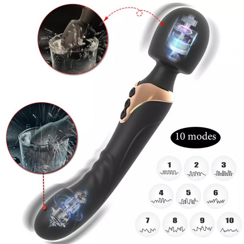 Powerful Magic Wand Vibrator for Women USB Rechargeable 2 Motors Vagina Massager G-Spot Clitoris Stimulator Sex Toys Adult Goods
