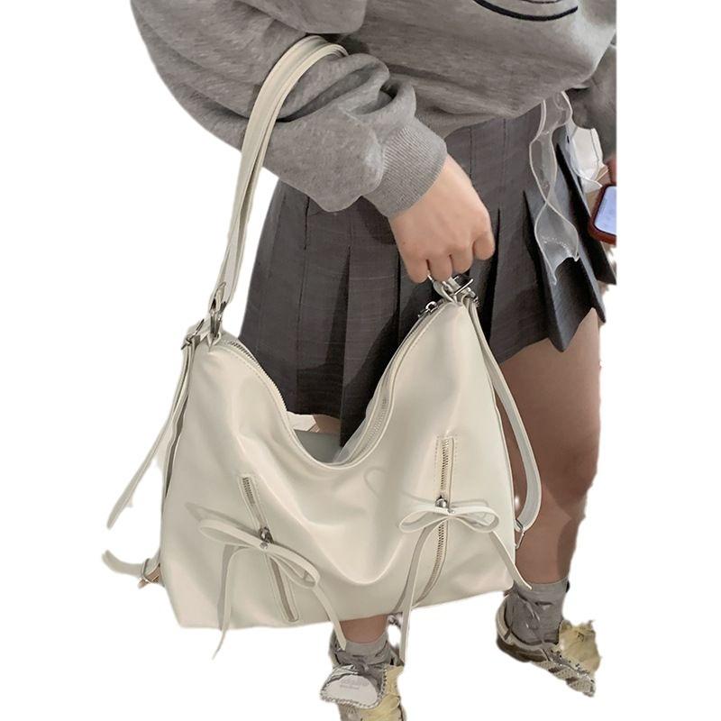 Bow backpack bag women's fashion Korean tote bag casual large capacity shoulder backpack