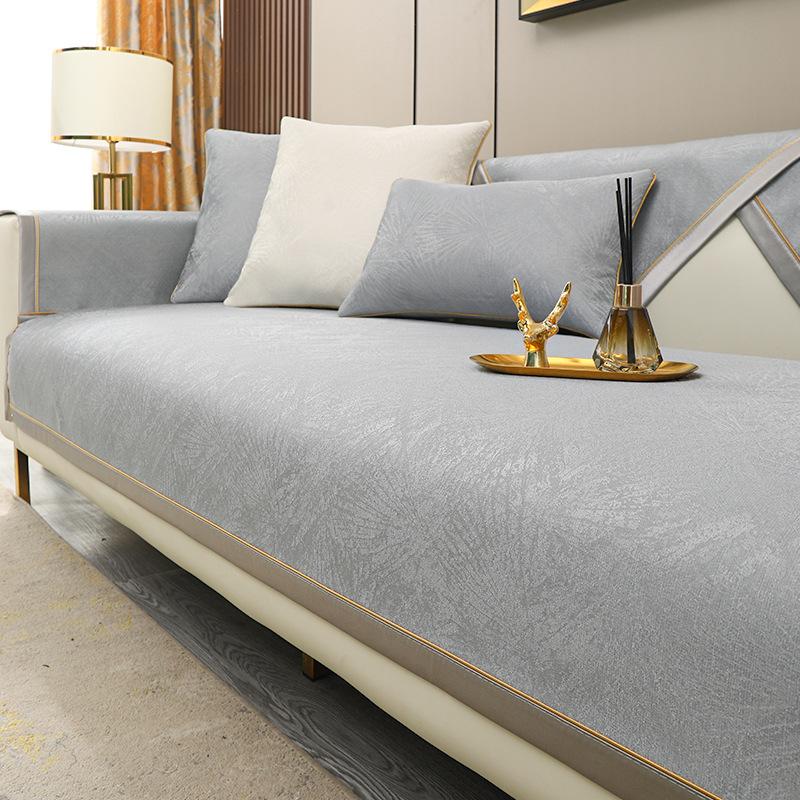 Chenille Simplicity Sofa Cushion Four Seasons Universal Anti Slip Seat Cushions New Solid Color Modern High-end Soft Sofa Cover