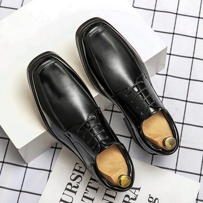 Zakelijke Mannen Schoenen Vierkante Neus Mannen Hoge Kwaliteit Leer Schoenen 2024 Vetersluiting Bruiloft Schoenen Mannen Gentleman Derby Schoenen