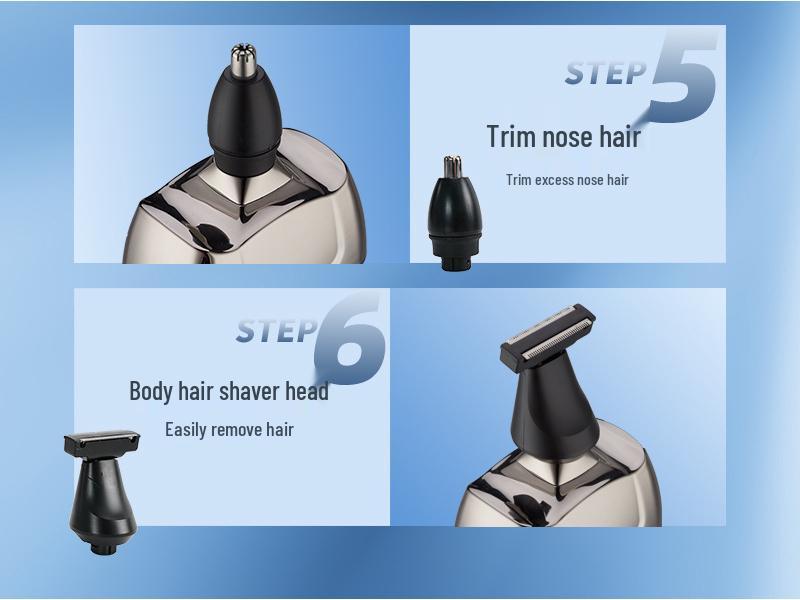 7D Floating Electric Shaver – Multifunctional, Water-Washable Razor for Bald Heads