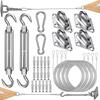 J1UL1N String Light Sun Shade Sail Installation Kit With Cable Wire Rope Hanging Hardware For Outdoor Curtains