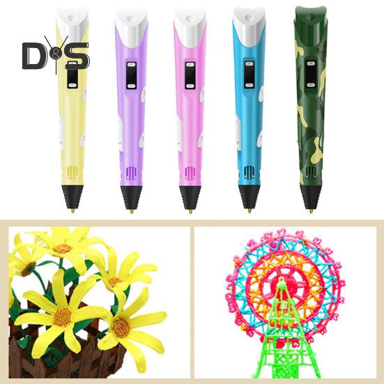 Printing Pen Filament 3D Painting Pen with LED Display Kids DIY 3D Printing Supplies for Doodlers Educational Toy