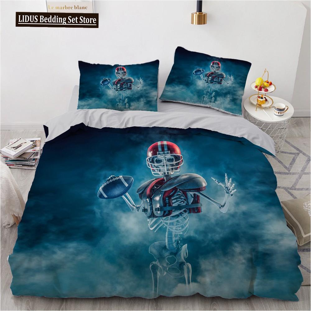 3D Horror Skull Demon Duvet Cover Set Skeleton Gothic Monster Bedding Set Black Comforter Cover For Boys,full Queen Size 2/3pcs