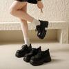 thick-soled national trendy lace-up small leather shoes women's shoes spring and autumn new small height-increasing women's single shoes