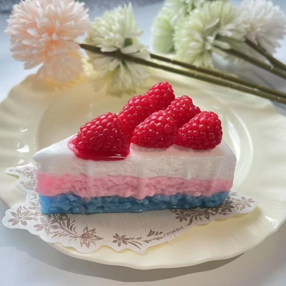 Simulated Dessert Squeeze Pu Material Birthday Cake Design Stress Relief Cream Blaster Raspberry Simulation Pinch