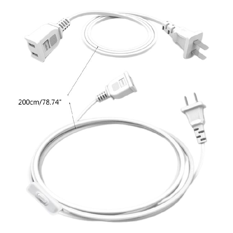 2 Prong Extension Cord US AC 2-Prong Male and Female Power Cable 750W 85-265V