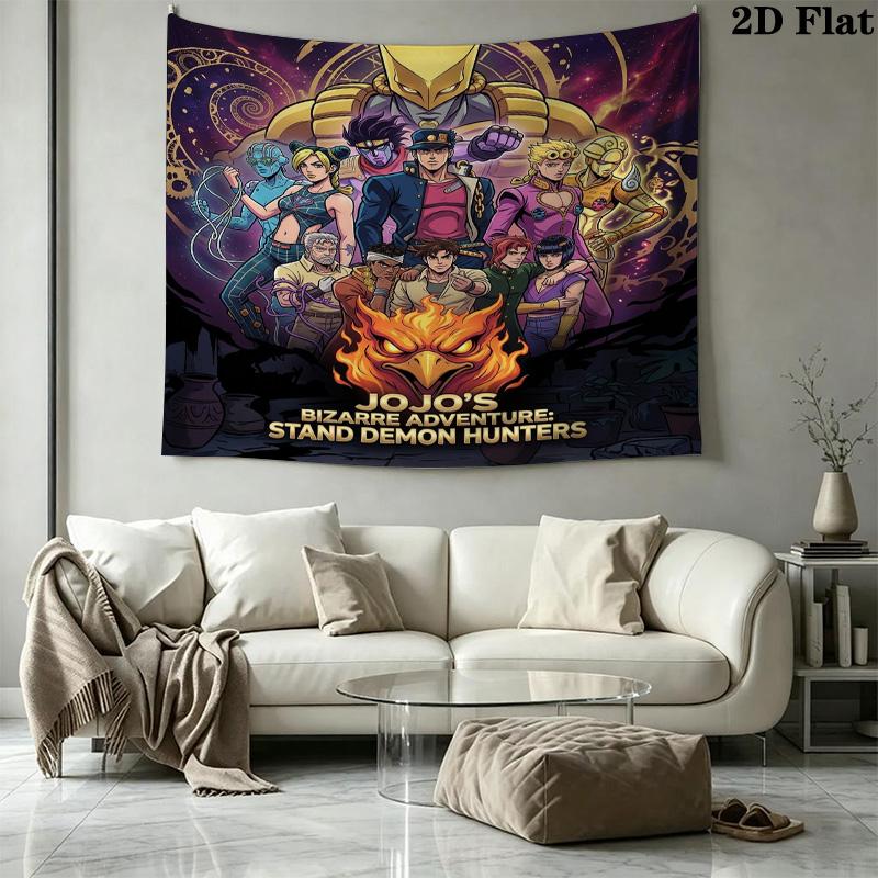 Jojos Bizarre Adventure Wall Tapestry Aesthetic Wall Hanging Printed Fabric Blanket Decorative Tapestries For Bedroom Living Room Home Decor
