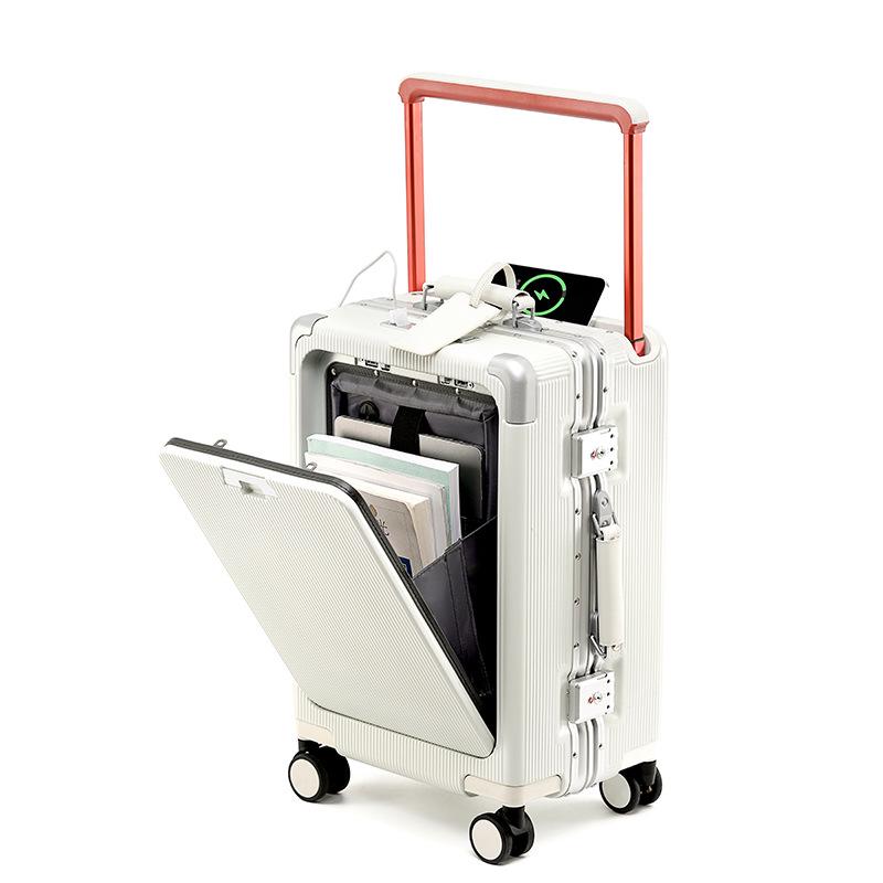 Drop-Resistant 24" Front-Opening Suitcase Set with Lock (20" Carry-On Included)