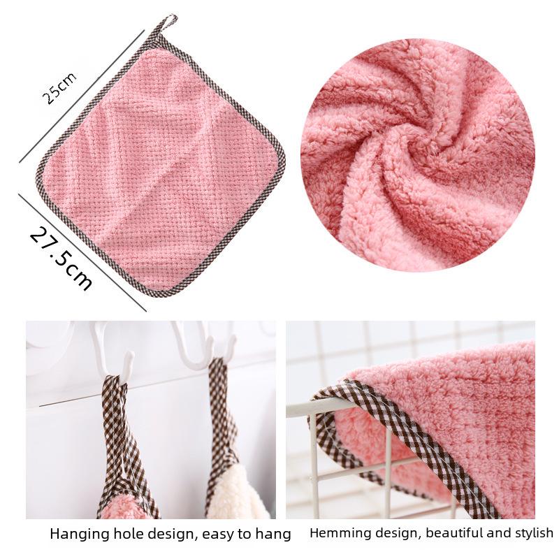 Coral Fleece Hand Towel: Super Absorbent Kitchen Cleaning Cloth