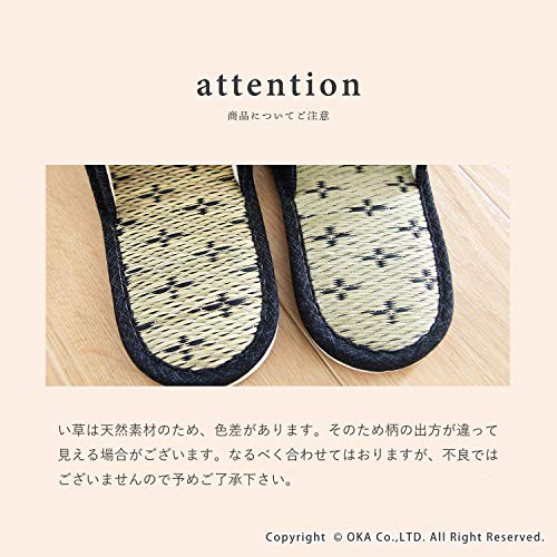 OKA Japanse Tatami Pantoffels Maat L Blauw (Tot schoenmaat 26,5 cm Igusa Japans) 4548622995176