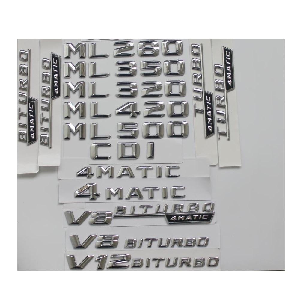 

Chrome Trunk Emblems for Mercedes Benz ML55 ML63 AMG ML250 ML280 ML300 ML320 ML350 ML400 ML500 ML550 4MATIC CDI W166 W164 4MATIC