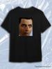 TeeSensation Black Crew Neck Short Sleeve T-Shirt with Mr Bean Funny Face Photo Print