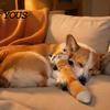 Interactive Plush Toys for Pets Crinkle Animal Dog Toy, Squeaky Chew Fox Raccoon Pet Companions Daily Play Squirrel Puppy Teething Toy Small