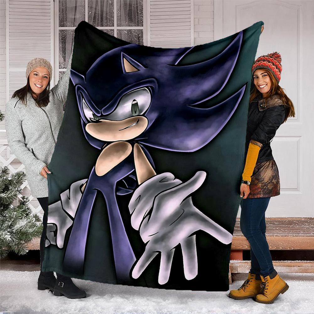 1pc Shadow the Hedgehog Outdoor Flannel Blanket, Soft,