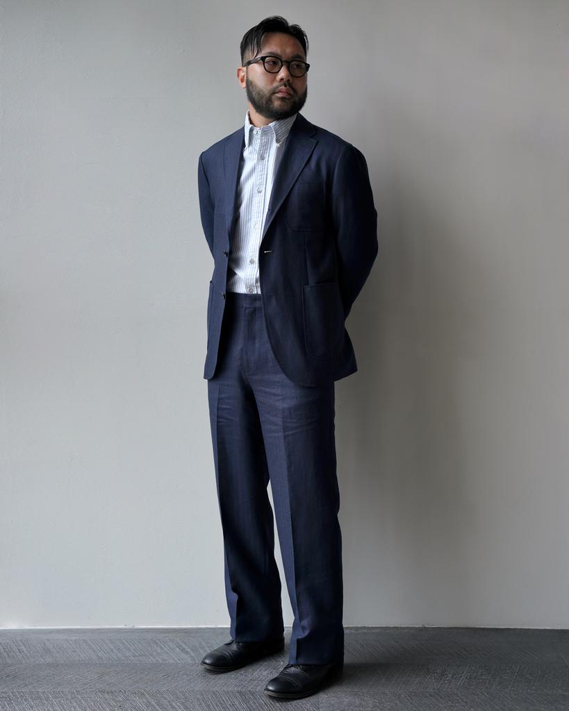 Bants Hdr Worsted Woolenen 3B Single Jacket - Navy