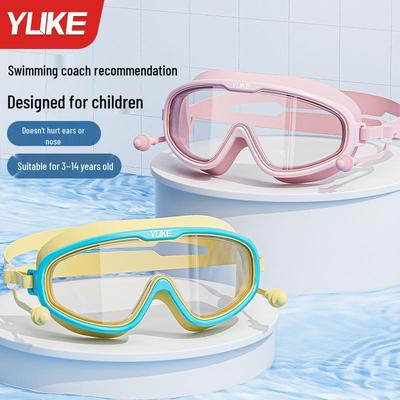 Kids' Large Frame Anti-Fog Swim Goggles & Cap Set - Waterproof for Boys & Girls Diving
