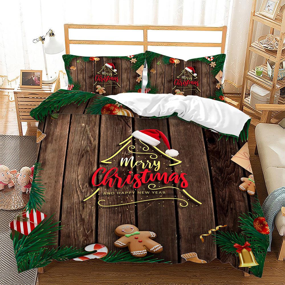 Popular Christmas Three-Piece Set Children'S Bedding Digital Printing Quilt Cover
