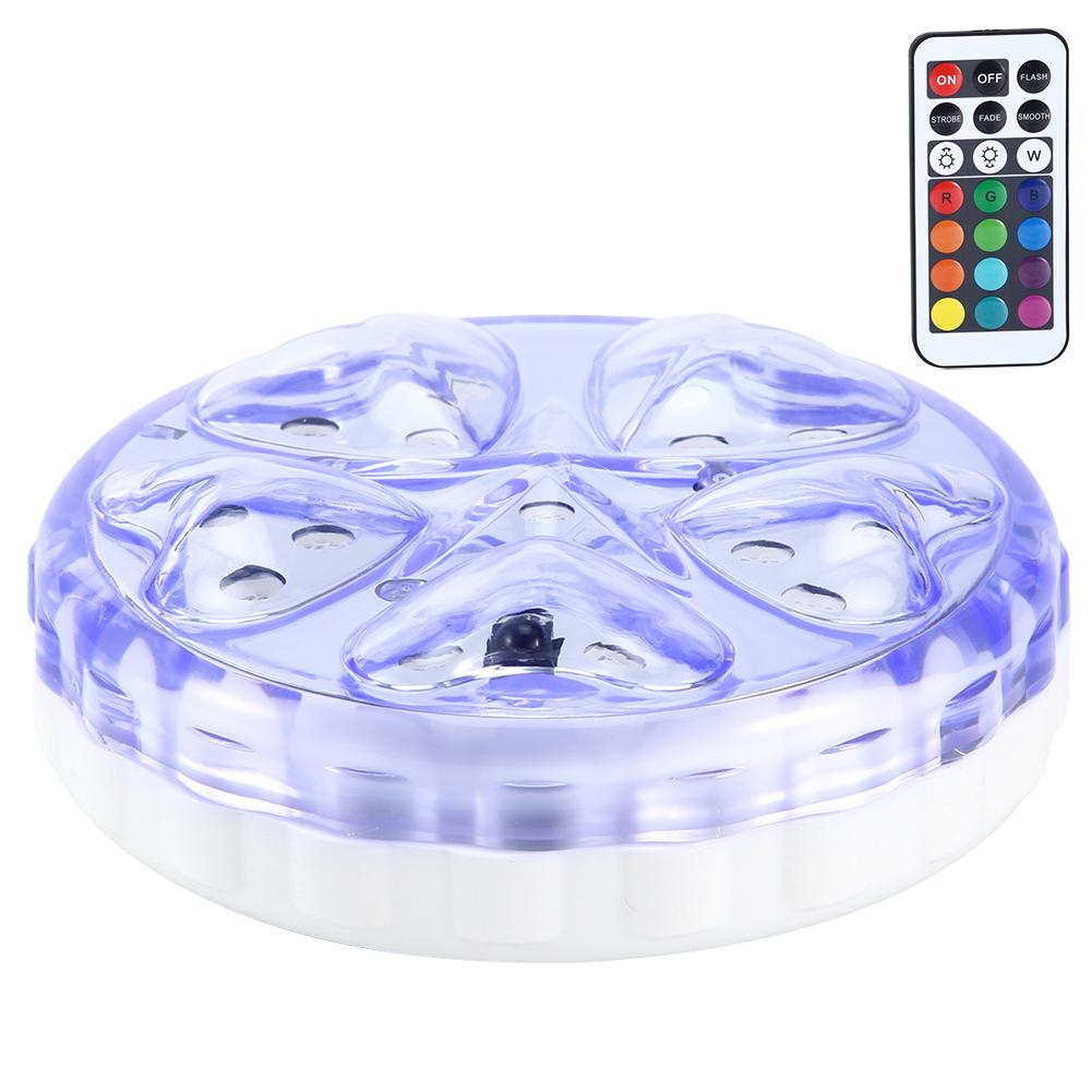 16RGB LED Wasserdichtes Schwimmbecken Teich Unterwasserlicht Landschaftsdeko mit Fernbedienung