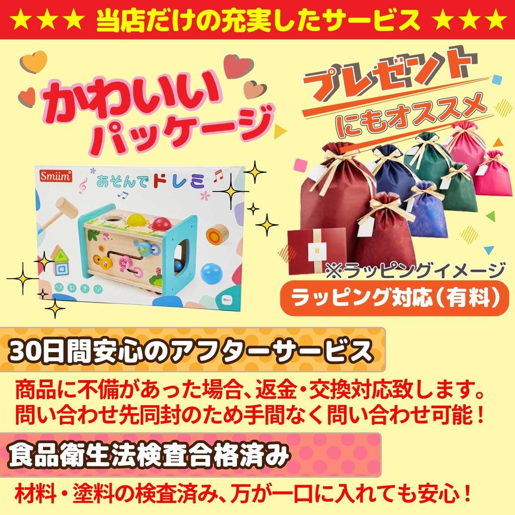 Smiim Educational Toy for 1, 2, and 3 Year Olds: Montessori Style, Shape Sorting, Hammer Toy, Wooden, Xylophone, Sound-Making, Finger Training, Concen