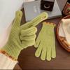 Finger Gloves Women's Winter Warm Gloves Wool Knitted Student Couple Riding Five-Fingered Men's Gloves